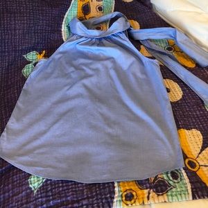 Jcrew bright blue halter tie back top